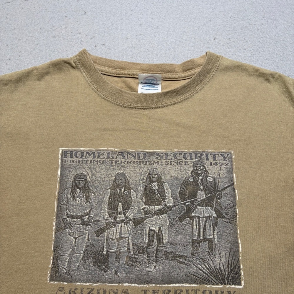 Delta T-Shirt Mens M Tan Homeland Security Arizona Territory Graphic Vintage